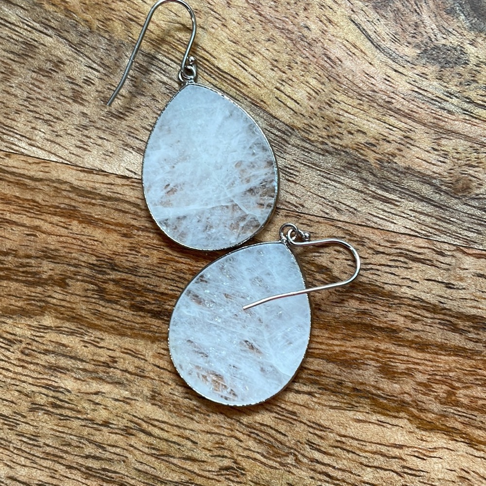 White quartz .925 dangles